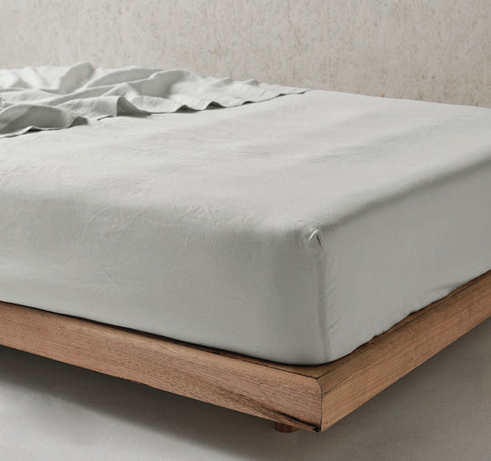 Nimes Linen Mega Fitted Sheet Range Pale Grey