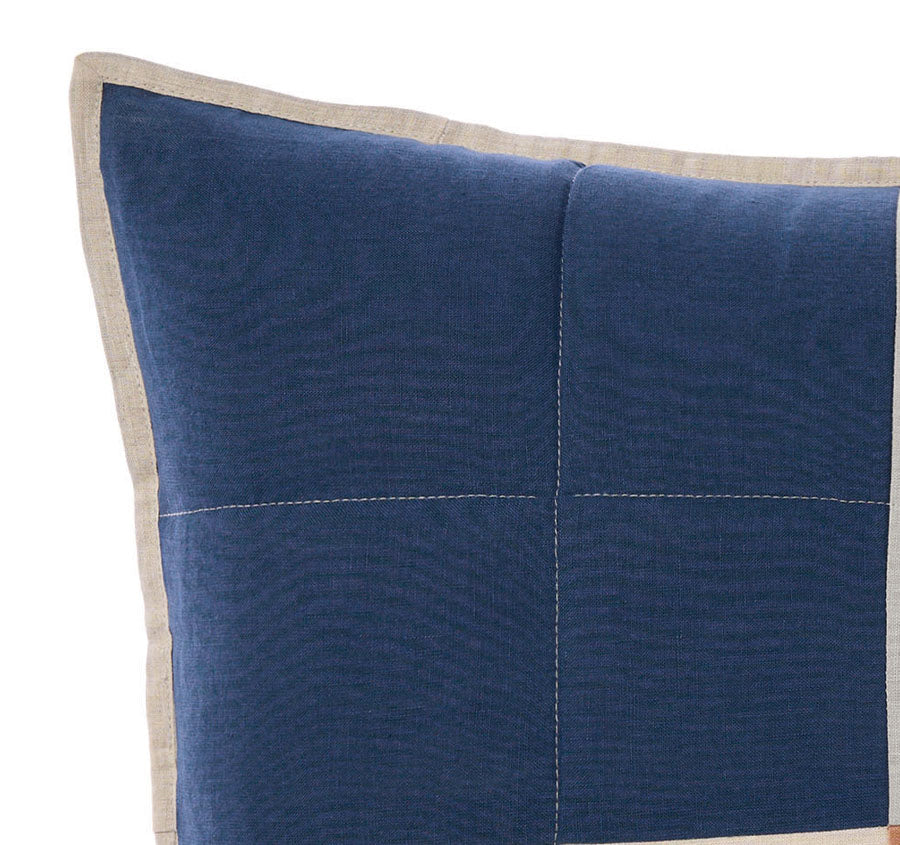 Nimes Patchwork 48x48cm Filled Cushion Navy