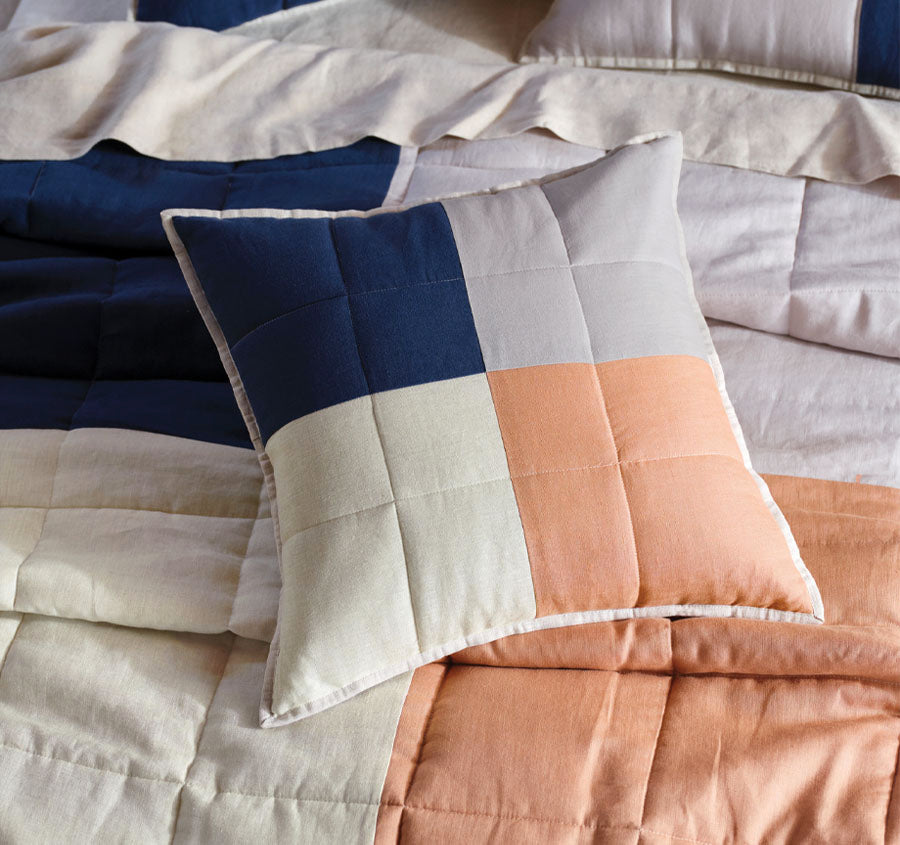 Nimes Patchwork 48x48cm Filled Cushion Navy