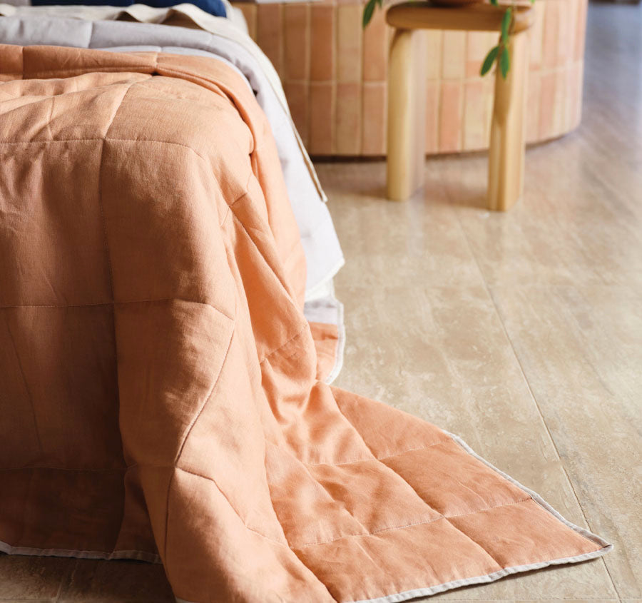 Nimes Patchwork Coverlet Navy