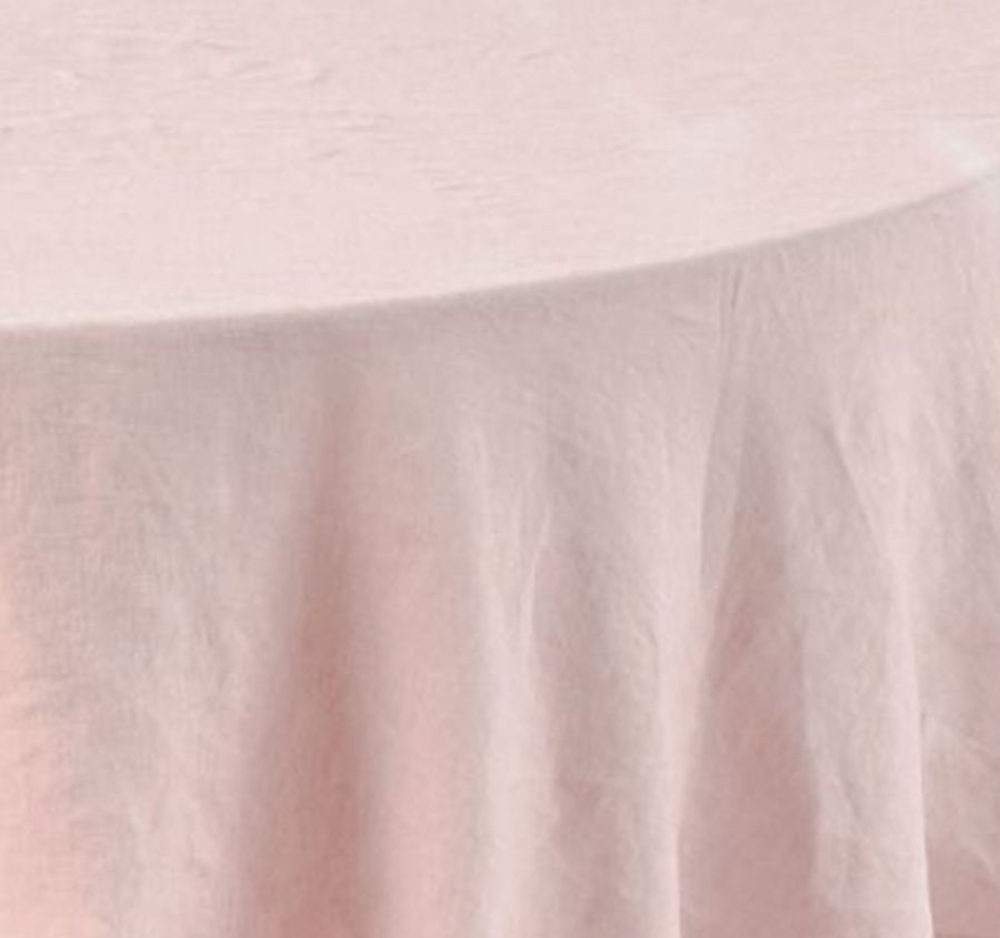 Nimes Linen Round Tablecloth Rose Pink