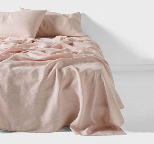 Nimes Linen Mega Sheet Set Range Rose Pink