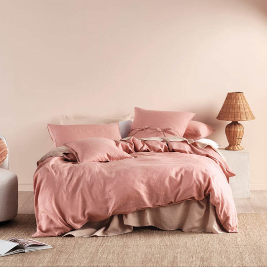 Nimes Linen Quilt Cover Set Range Rosette