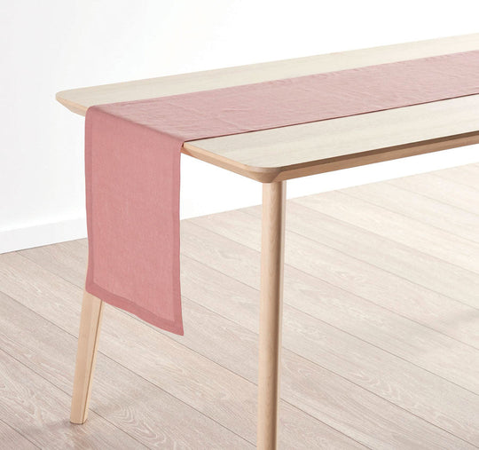 Nimes Linen 35x180cm Table Runner Rosette