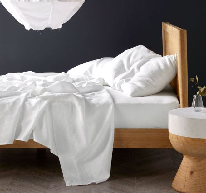 Nimes Linen Sheet Set Range White