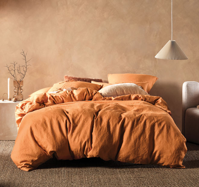 Nimes Linen 48x48cm Filled Cushion Terracotta