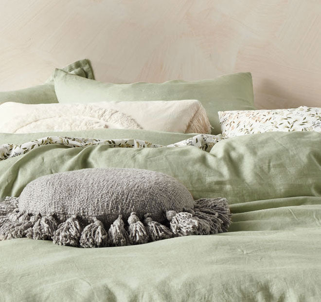 Nimes Linen European Pillowcase Wasabi