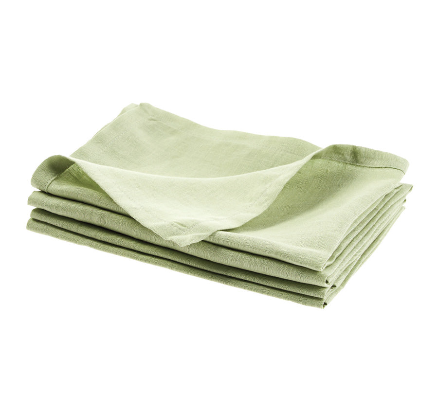 Nimes Linen 45x45cm 4 Piece Napkin Set Wasabi