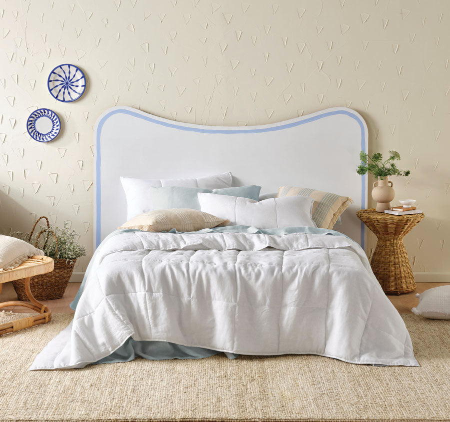 Nimes Linen Coverlet White