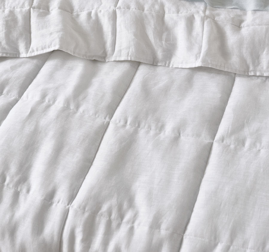 Nimes Linen Coverlet White