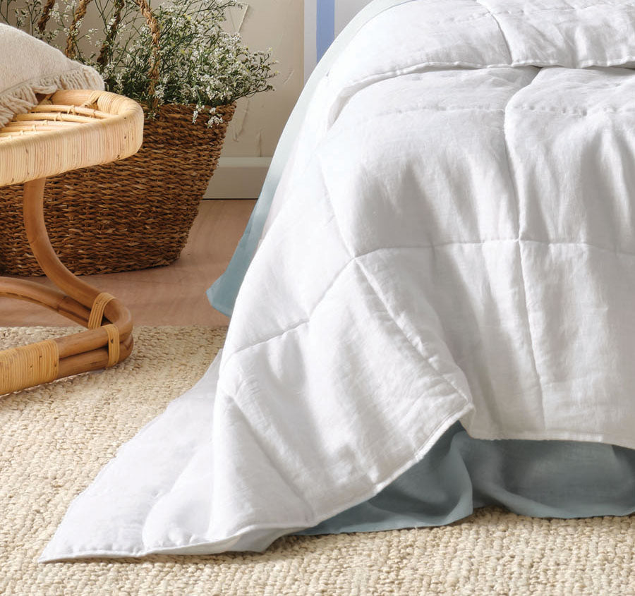 Nimes Linen Coverlet White