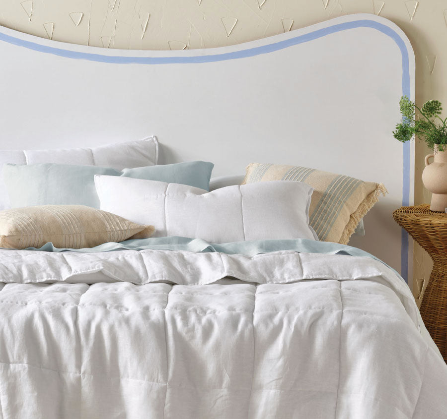 Nimes Linen Coverlet White