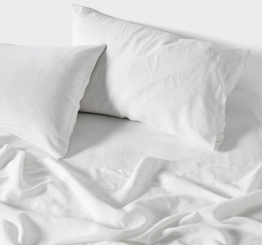 Nimes Linen Mega Flat Sheet Range White