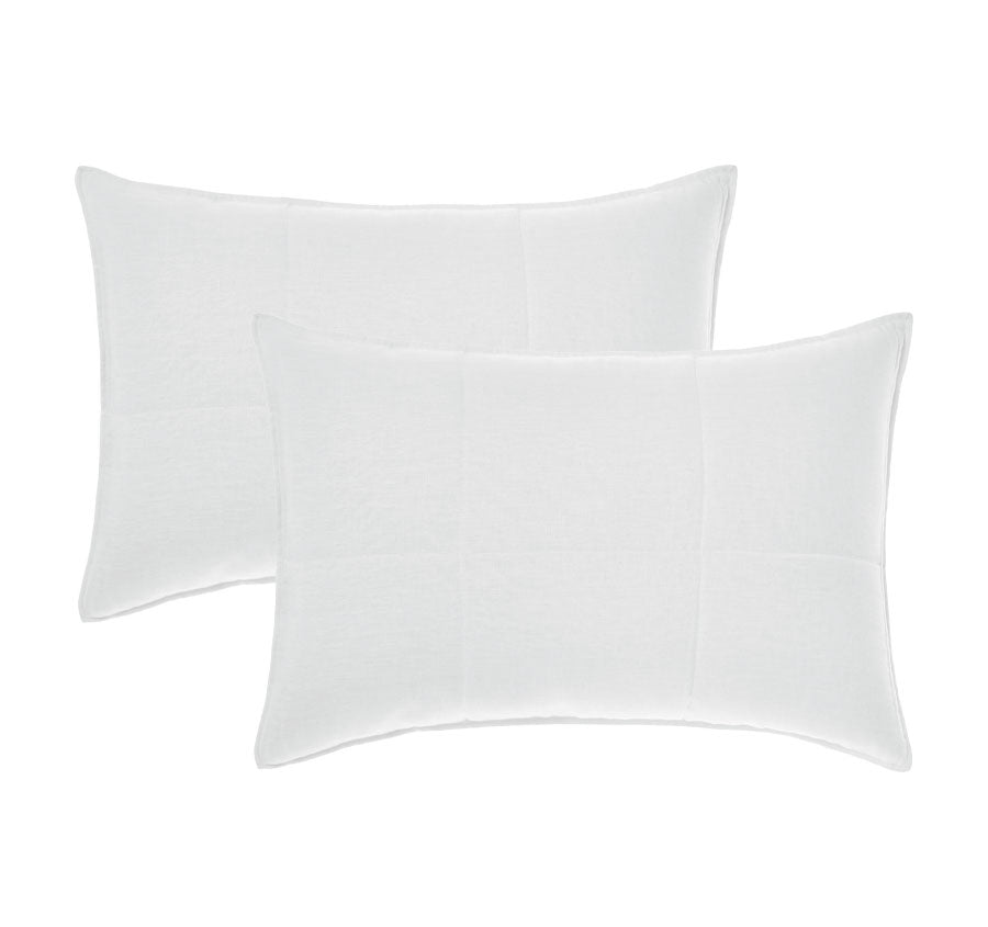 Nimes Linen Standard Pillowsham Pair White