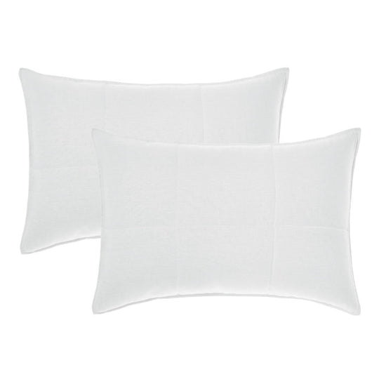 Nimes Linen Standard Pillowsham Pair White