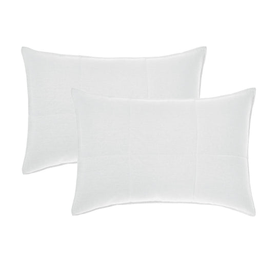 Nimes Linen Standard Pillowsham Pair White