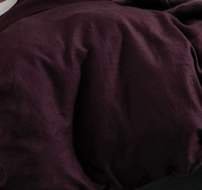 Nimes Linen Quilt Cover Set Range Wine