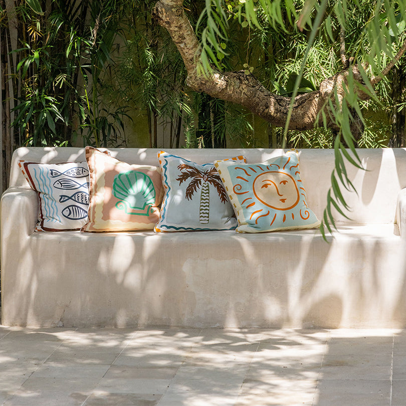 Spring cushions in fresh colours and textures