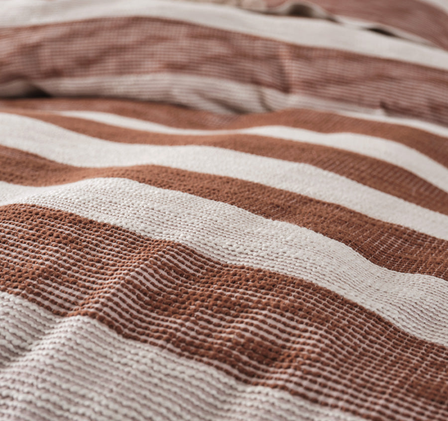 Oceania Quilt Cover Set Range Cinnamon