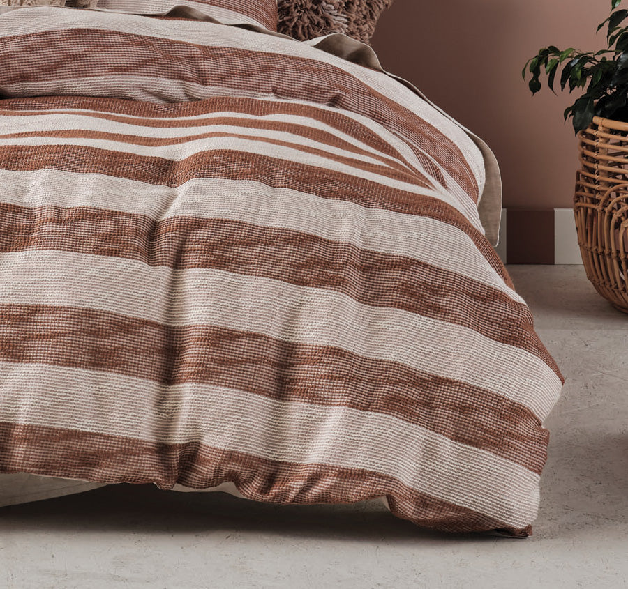 Oceania Quilt Cover Set Range Cinnamon