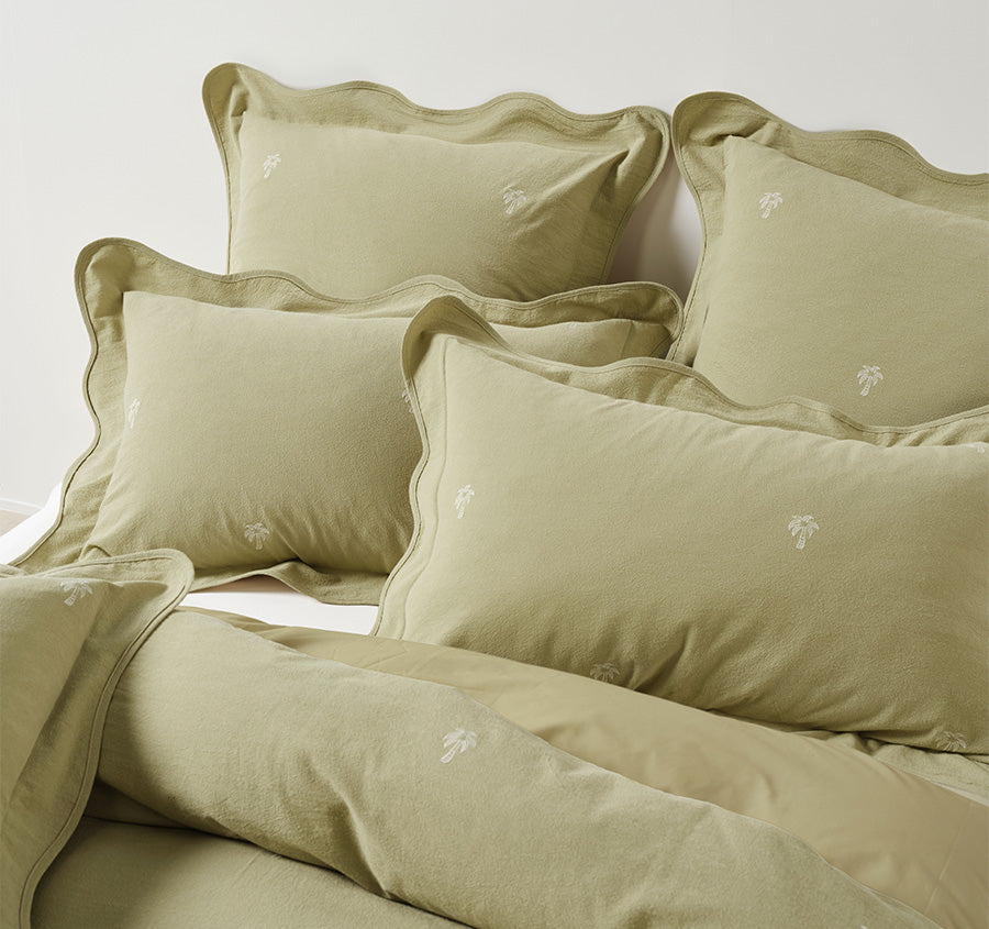 Palmier Quilt Cover Set Range Khaki