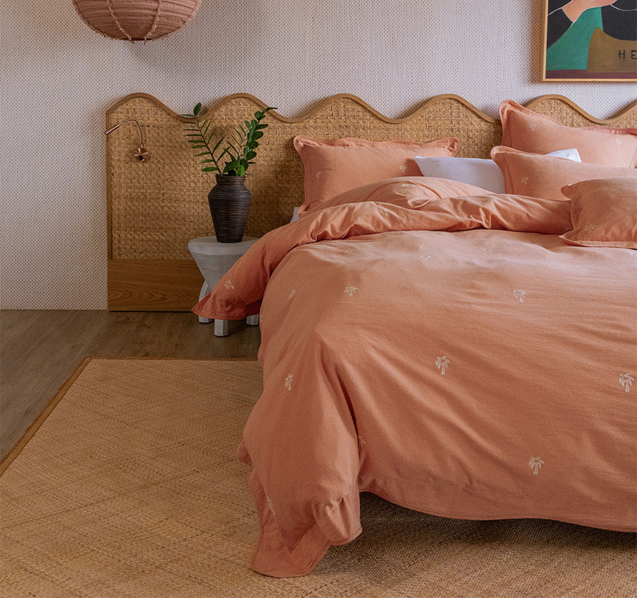 Palmier Quilt Cover Set Range Pink Clay
