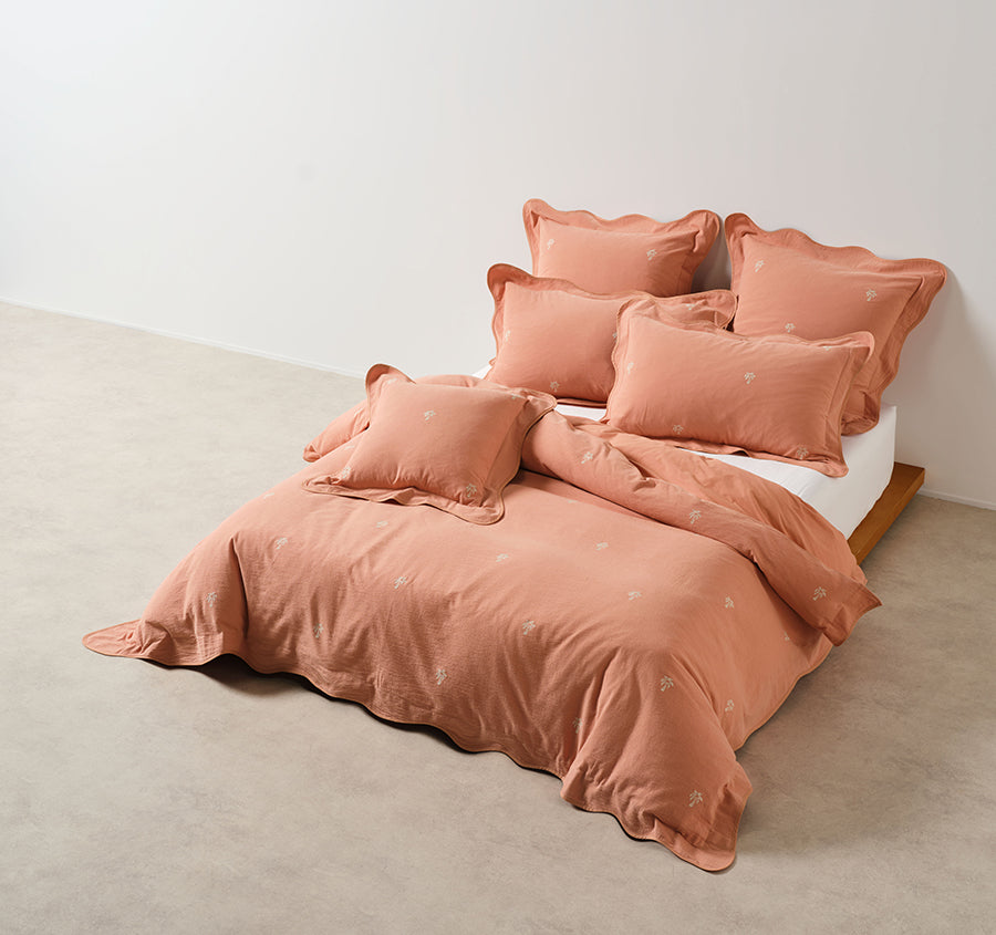 Palmier Quilt Cover Set Range Pink Clay
