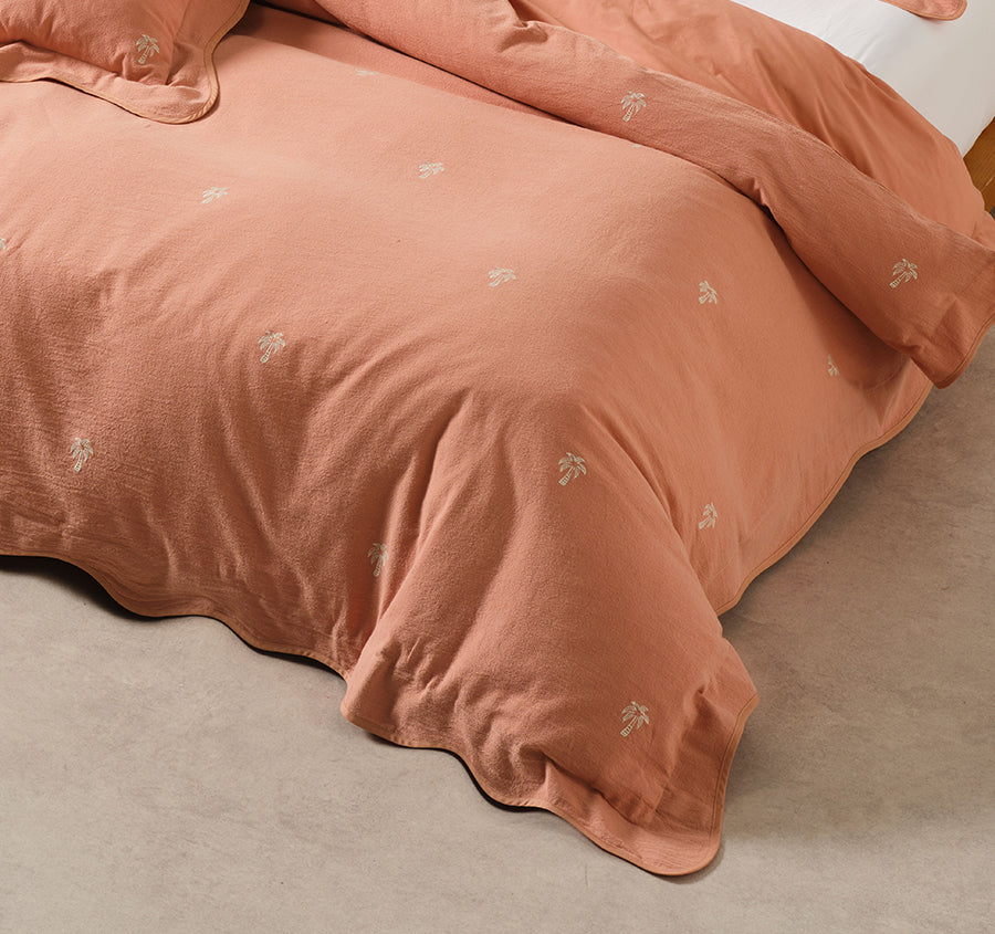 Palmier Quilt Cover Set Range Pink Clay