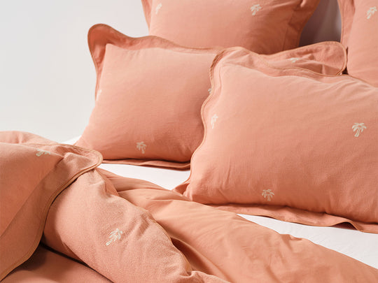Palmier Quilt Cover Set Range Pink Clay