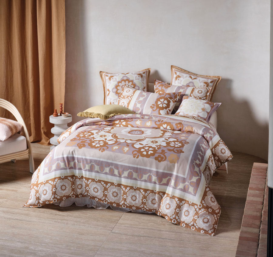Paloma Quilt Cover Set Range Lavender