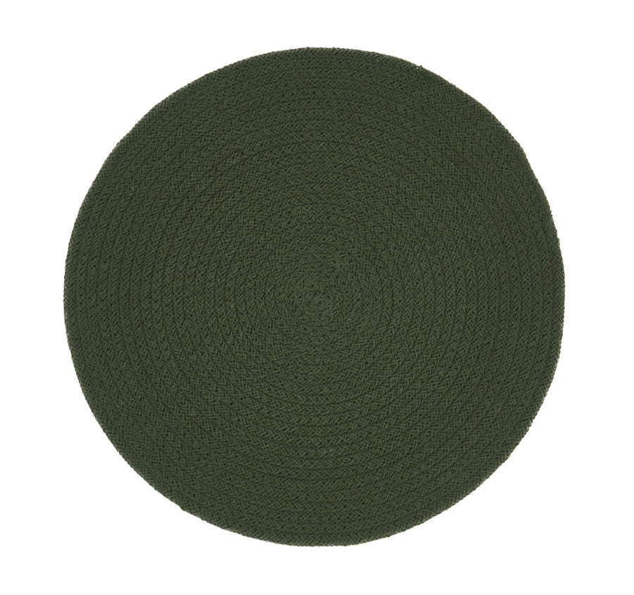 Plait 38cm Round Placemat Fern