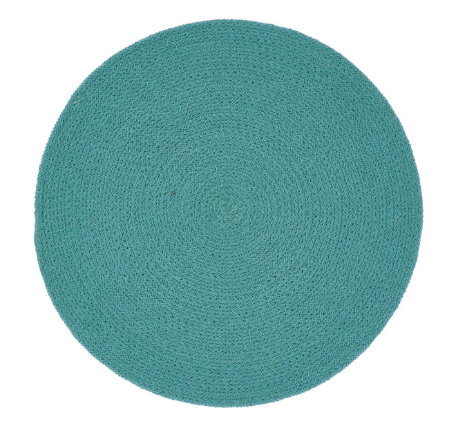 Plait 38cm Round Placemat Aqua