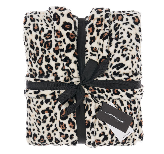 Plush Bathrobe Range Leopard