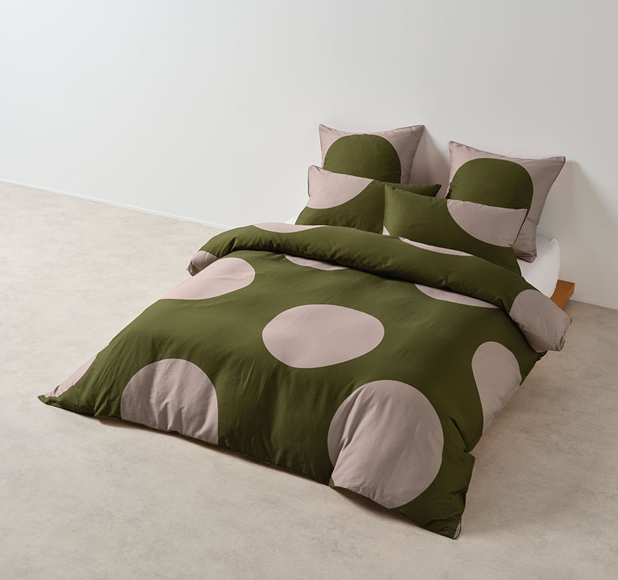Pluto Quilt Cover Set Range Olive