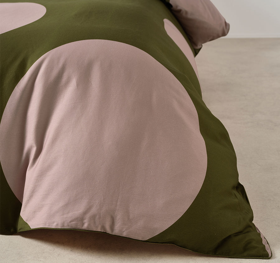 Pluto Quilt Cover Set Range Olive