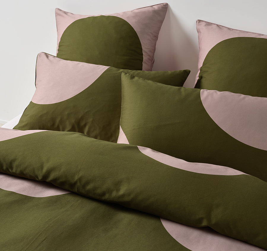 Pluto Quilt Cover Set Range Olive