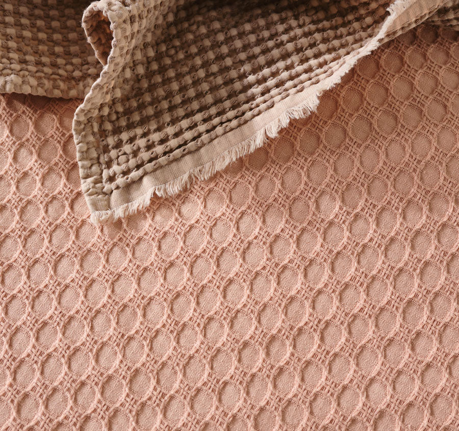 Raquelle Quilt Cover Set Range Pink Clay