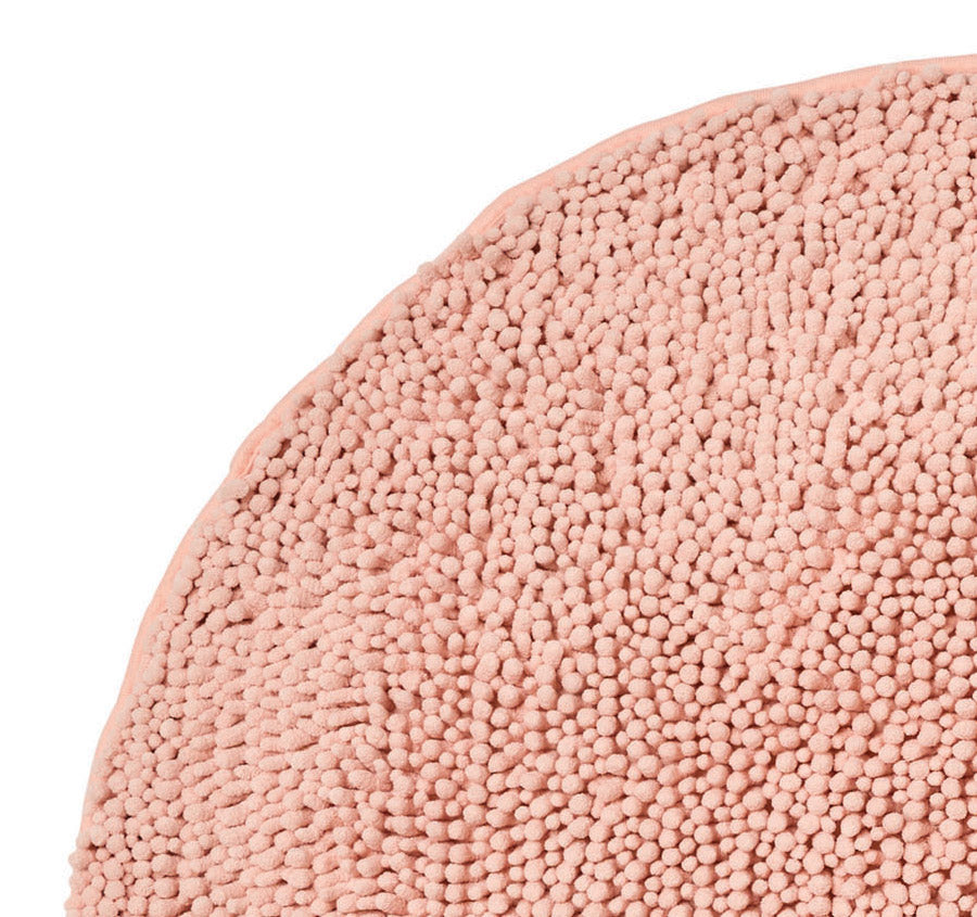Reed Toggle 1700GSM Polyester 90cm Round Bath Mat Pink