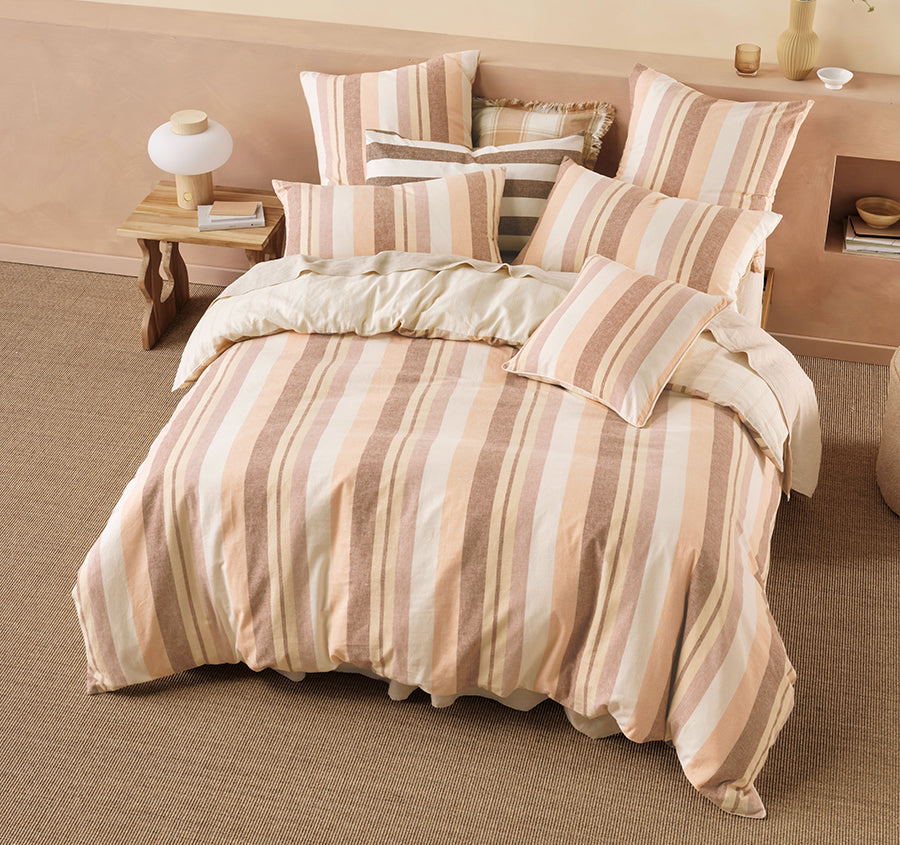 Reverie Quilt Cover Set Range Peach