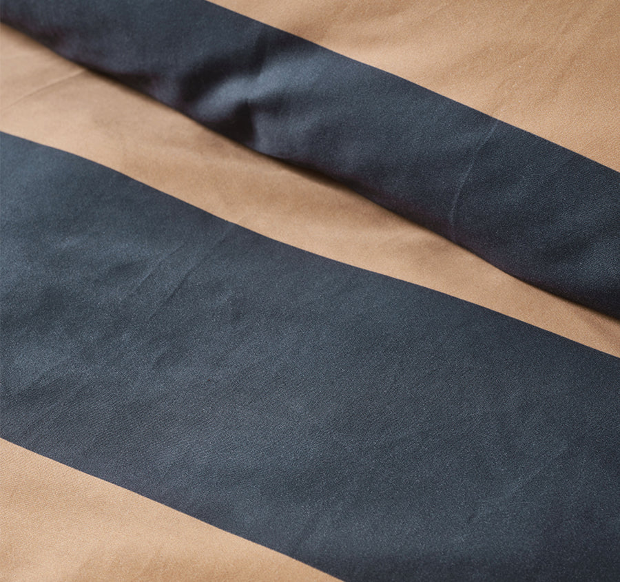 Rugby Stripe Quilt Cover Set Range Bluestone