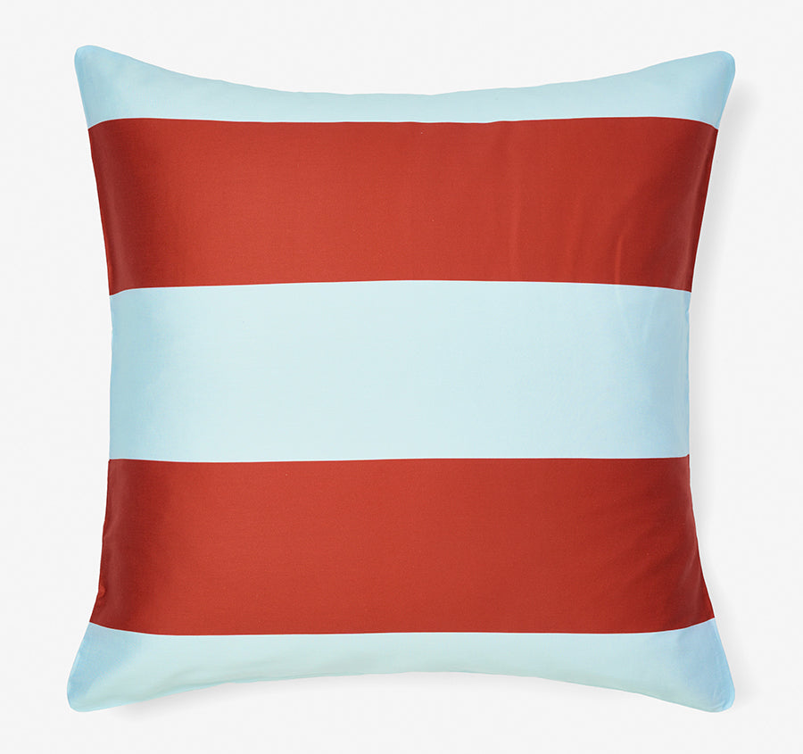 Rugby Stripe European Pillowcase Chilli