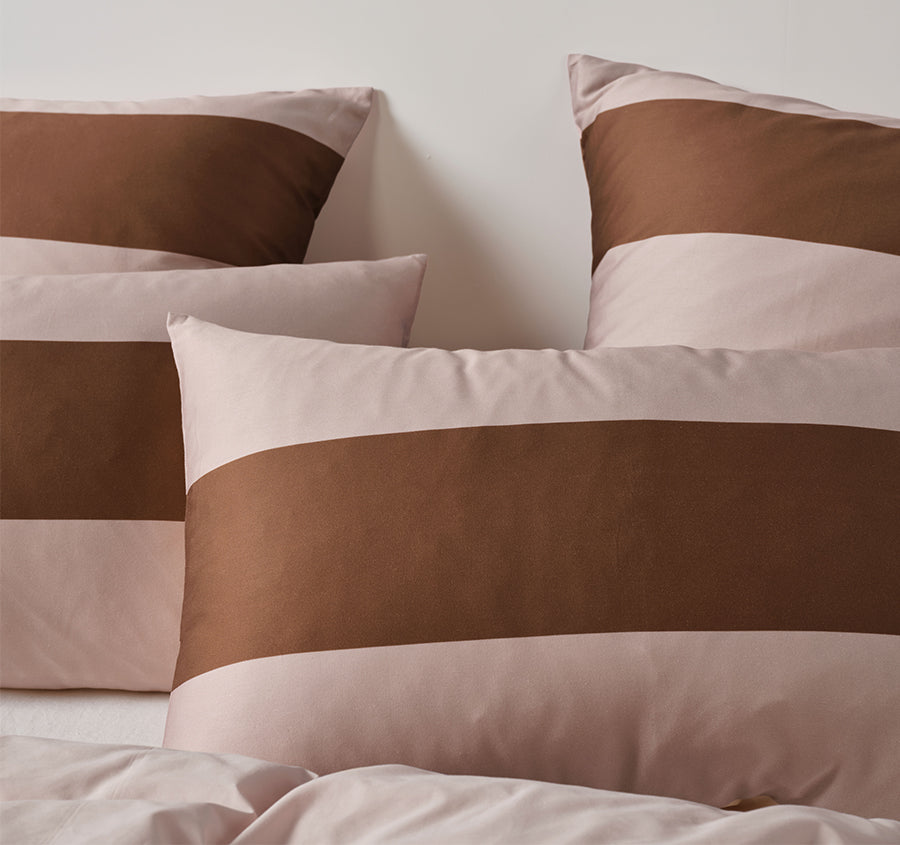 Rugby Stripe Quilt Cover Set Range Orchid