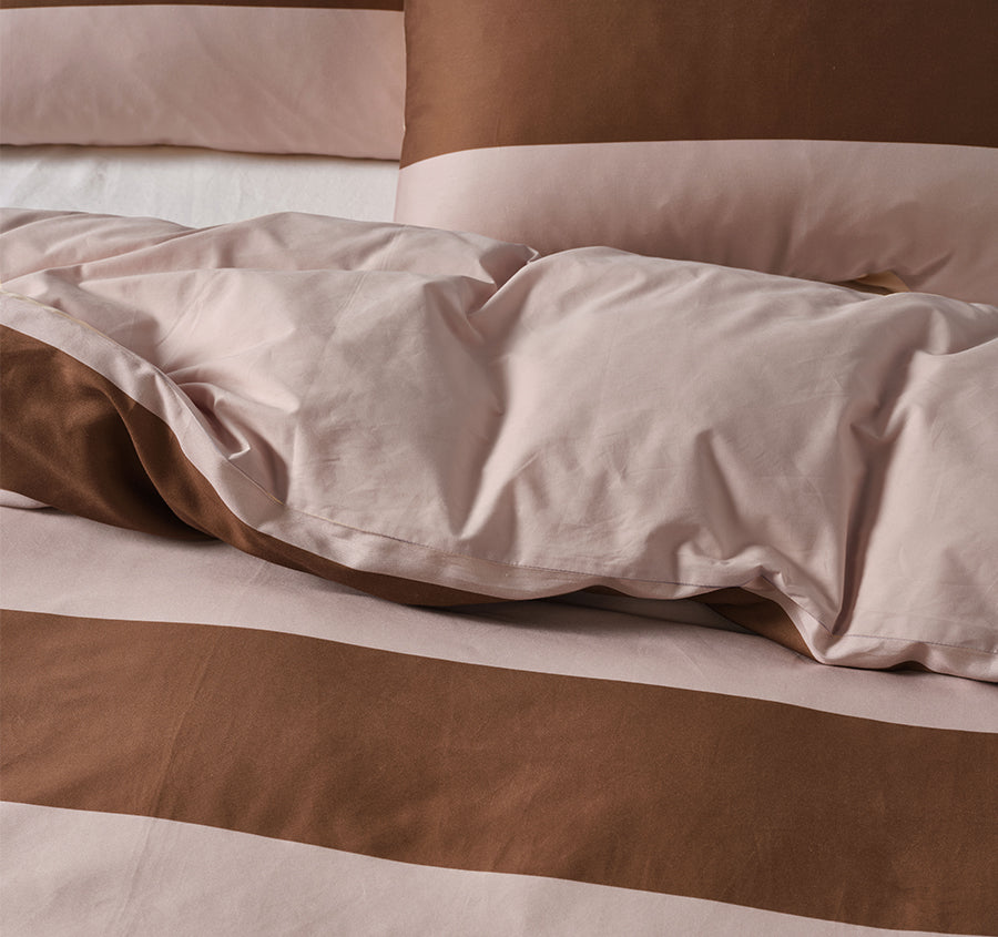 Rugby Stripe Quilt Cover Set Range Orchid