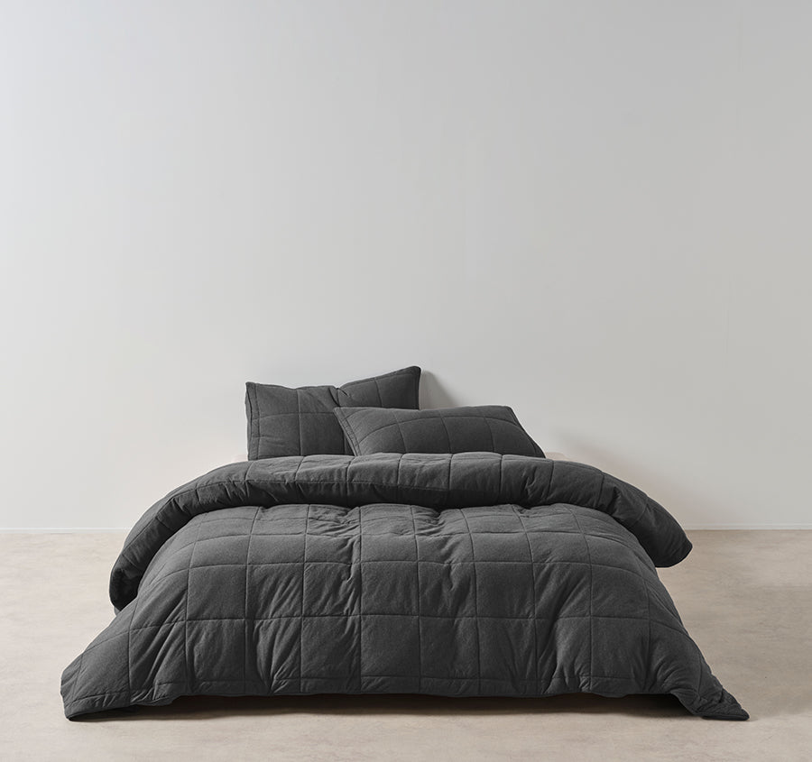 Ryland Quilt Cover Set Range Charcoal