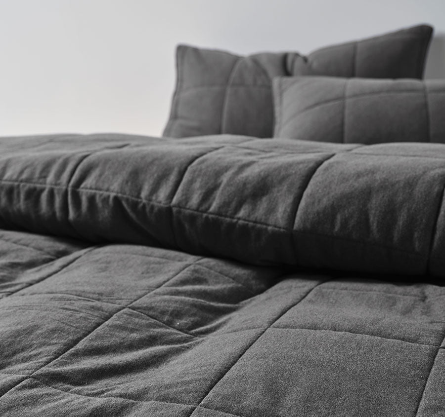 Ryland Jersey Quilt Cover Set Range Charcoal