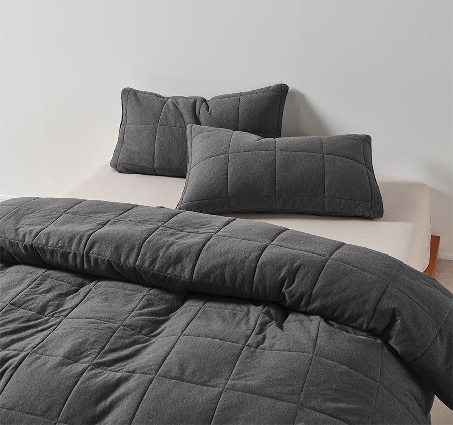 Ryland Quilt Cover Set Range Charcoal
