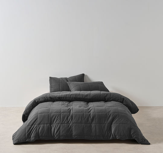 Ryland Jersey Quilt Cover Set Range Charcoal