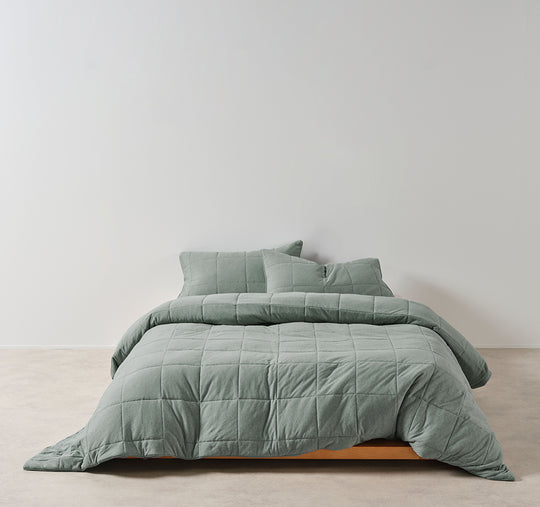 Ryland Jersey Quilt Cover Set Range Eucalyptus