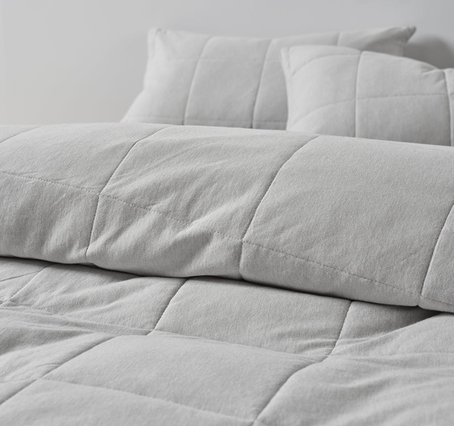 Ryland Jersey Quilt Cover Set Range Grey