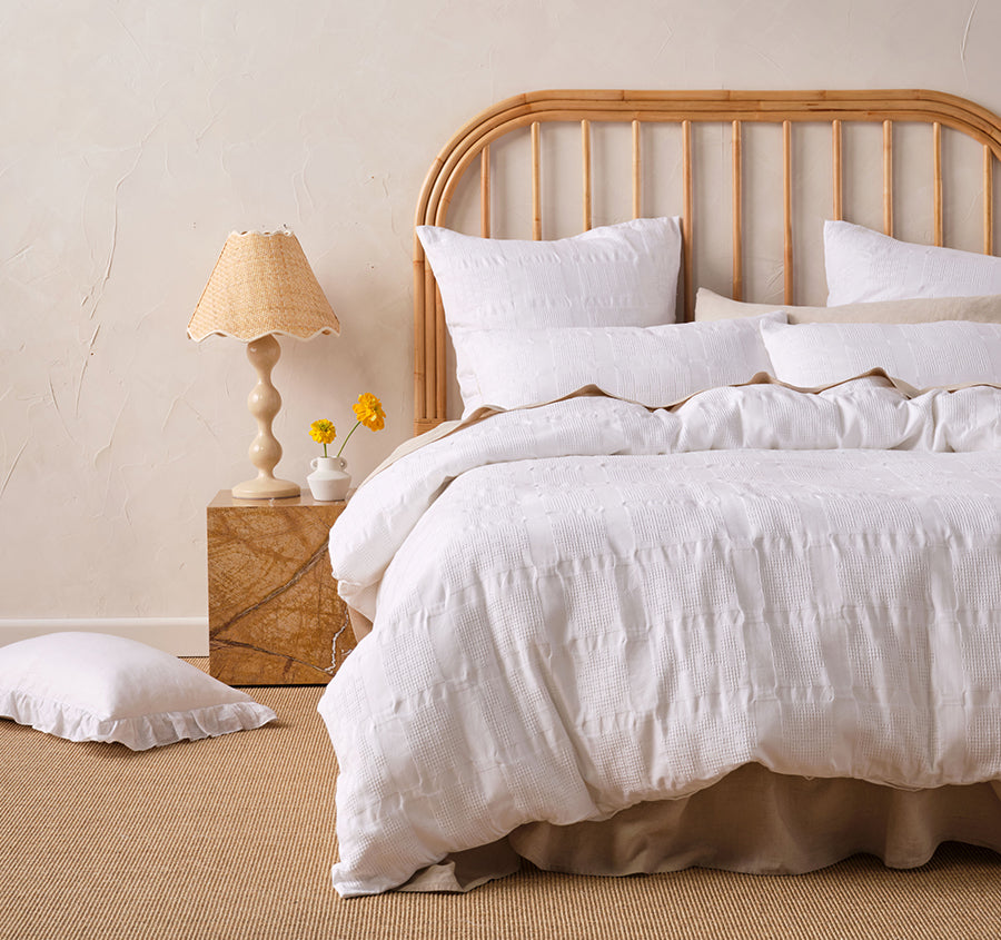 Seren Quilt Cover Set Range White